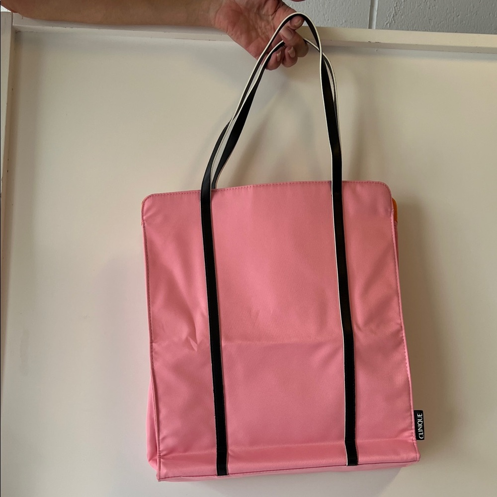 New Clinique Pink / Orange Tote Bag